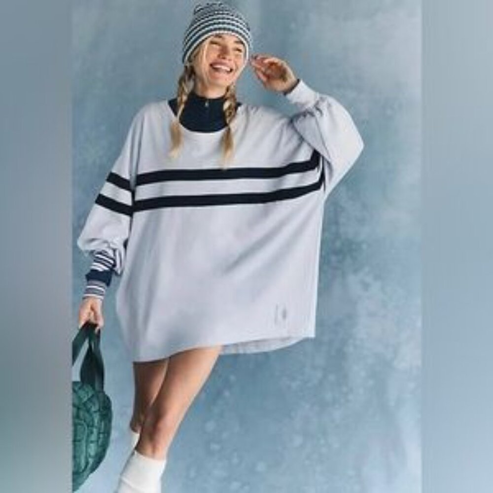 FP Movement by Free People Striped Sweatshirt in White and Black